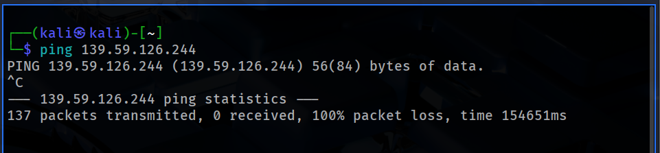 Ping Failed after Attack